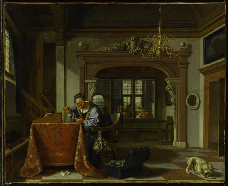 Interno con un vecchio pesatore d'oro